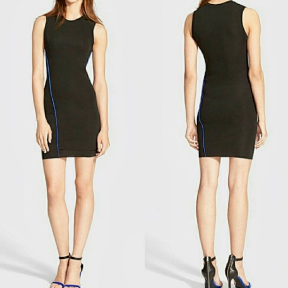 T by Alexander Wang-Black Jersey Dress Midi Length